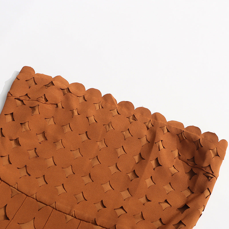 strapless cutout midi dress with geometric pattern – SIENRALY