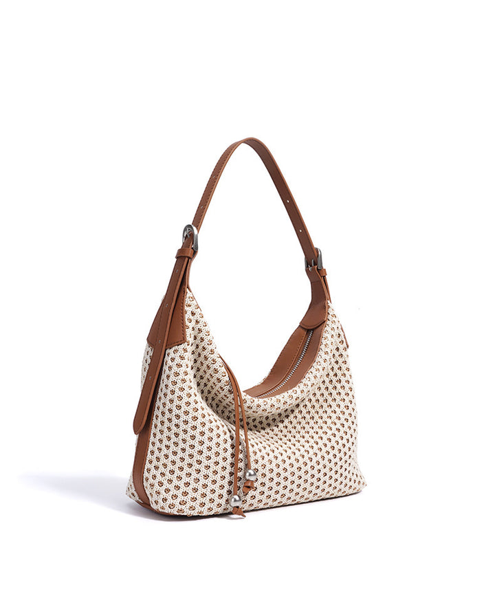 woven shoulder bag with leather straps – AURAXIL