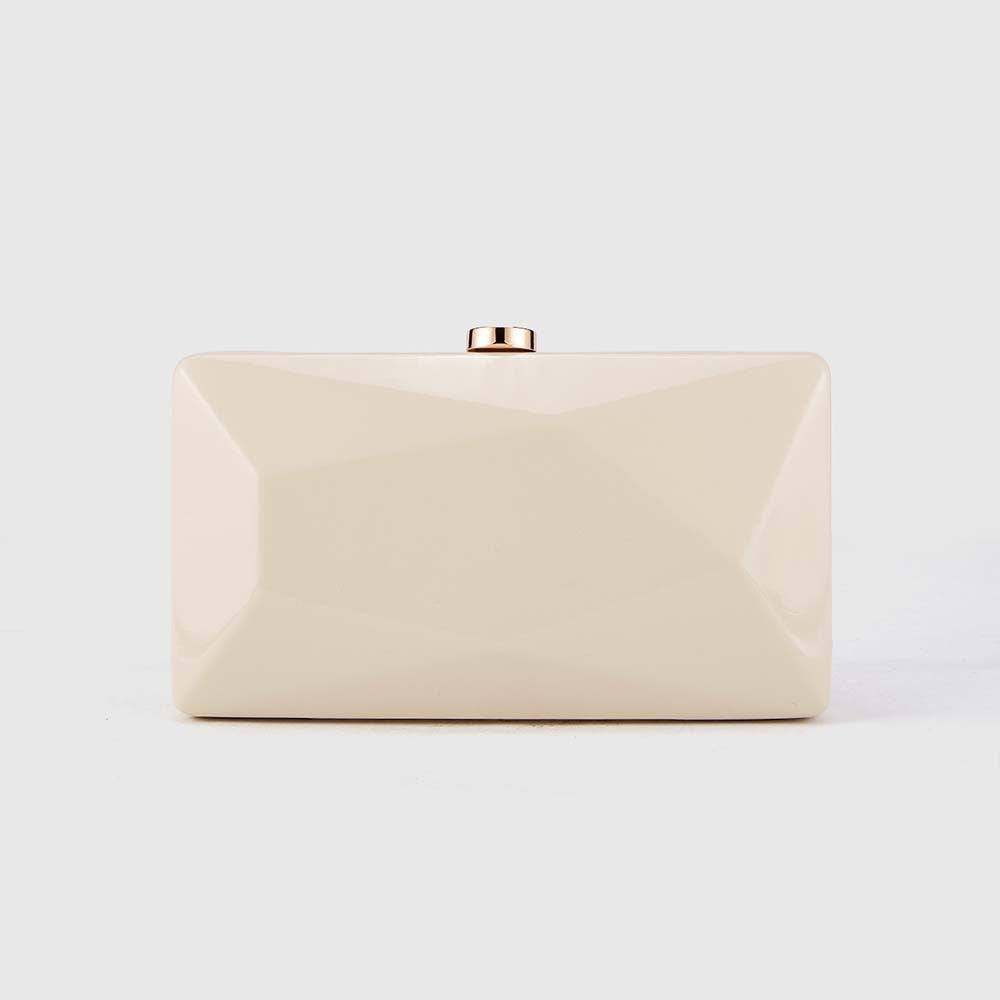 Geometric black clutch with faceted design – ONYX