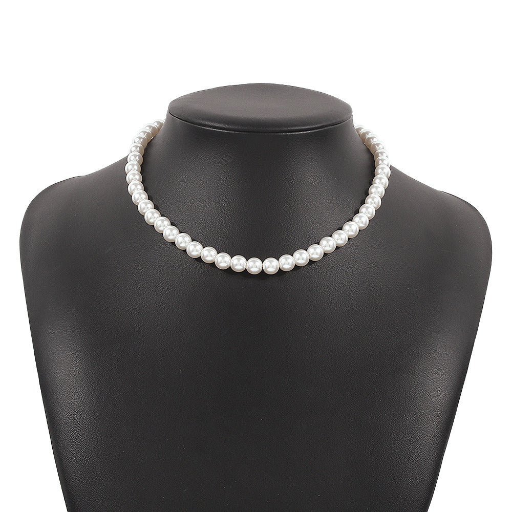 multi-strand faux pearl choker necklace - AURELIABA