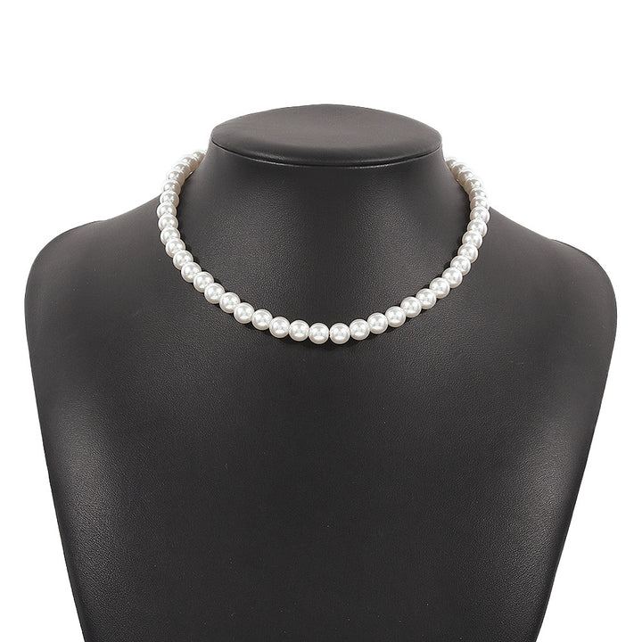 multi-strand faux pearl choker necklace - AURELIABA