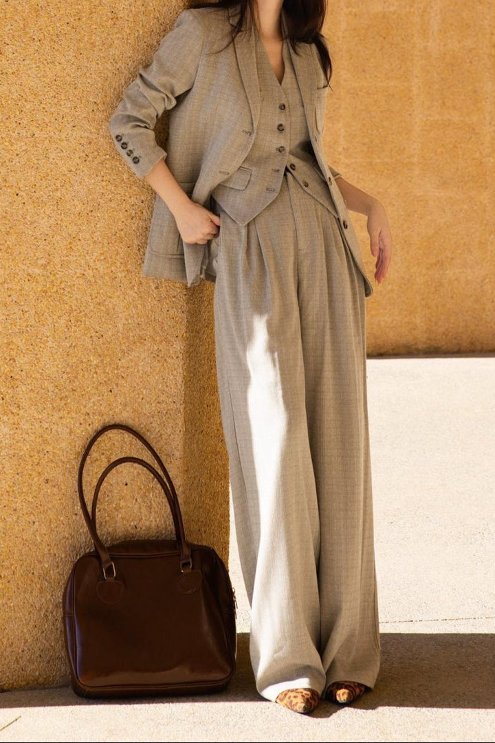 sleeveless tailored vest with wide-leg trousers – CELINE