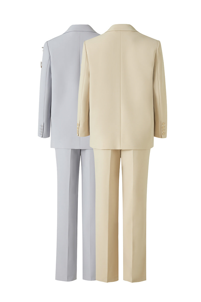 embellished tailored suit with straight-leg trousers – LUNARA