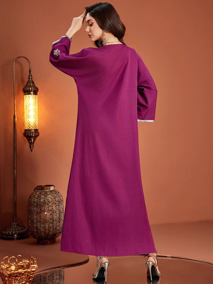 costume évasé sur mesure avec manches bouffantes en satin – VALENCIA 