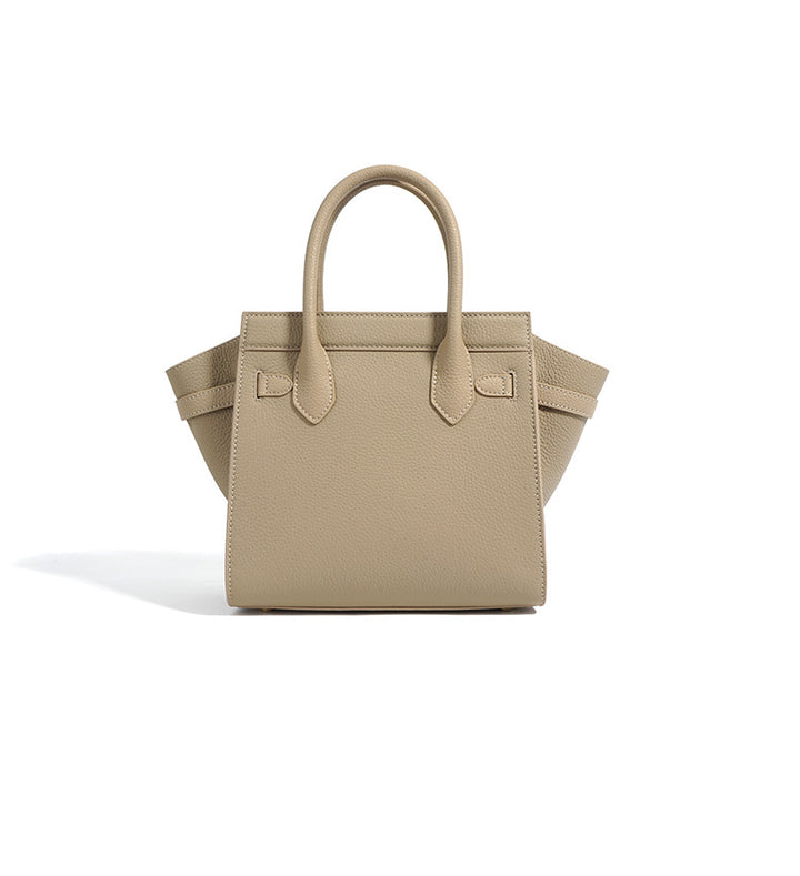 structured leather handbag with buckle strap – AMELIAVIL