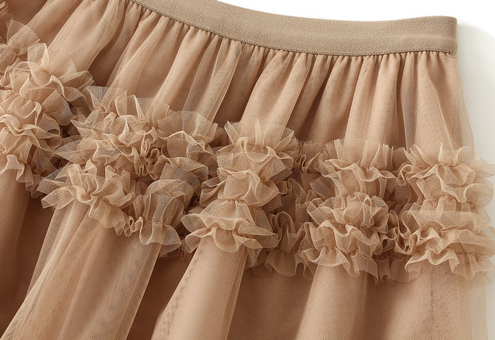 tiered tulle skirt with horizontal ruffle bands – BLOORA