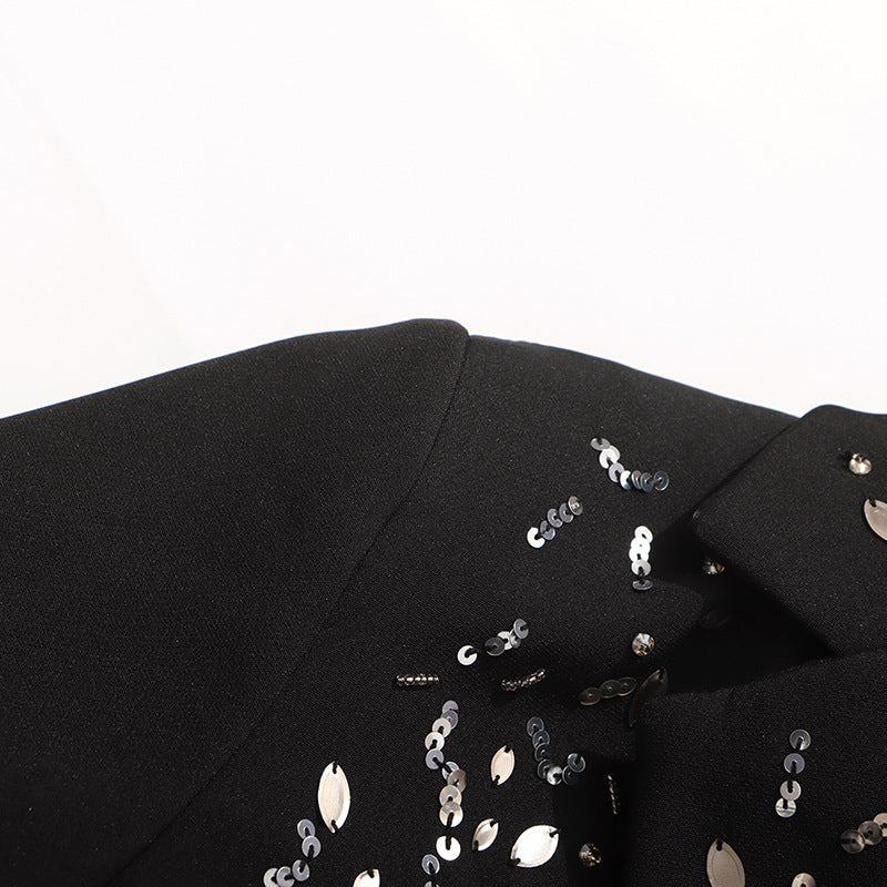 褶皱喇叭袖上衣和高腰裙套装，配腰带 – Rosiny 