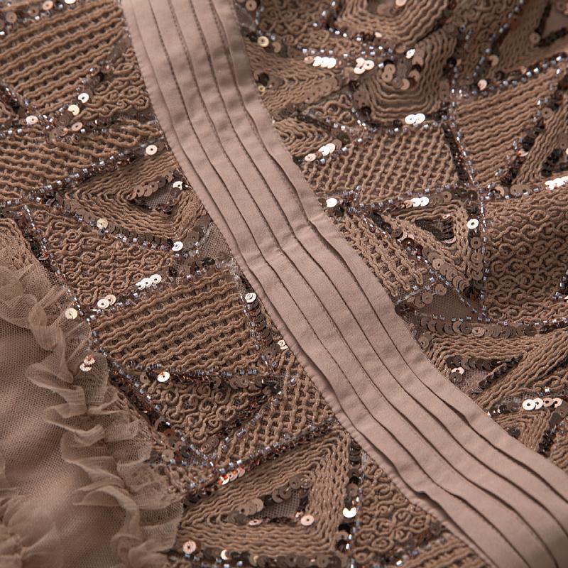 ruffled tulle gown with geometric beadwork – DUNIA