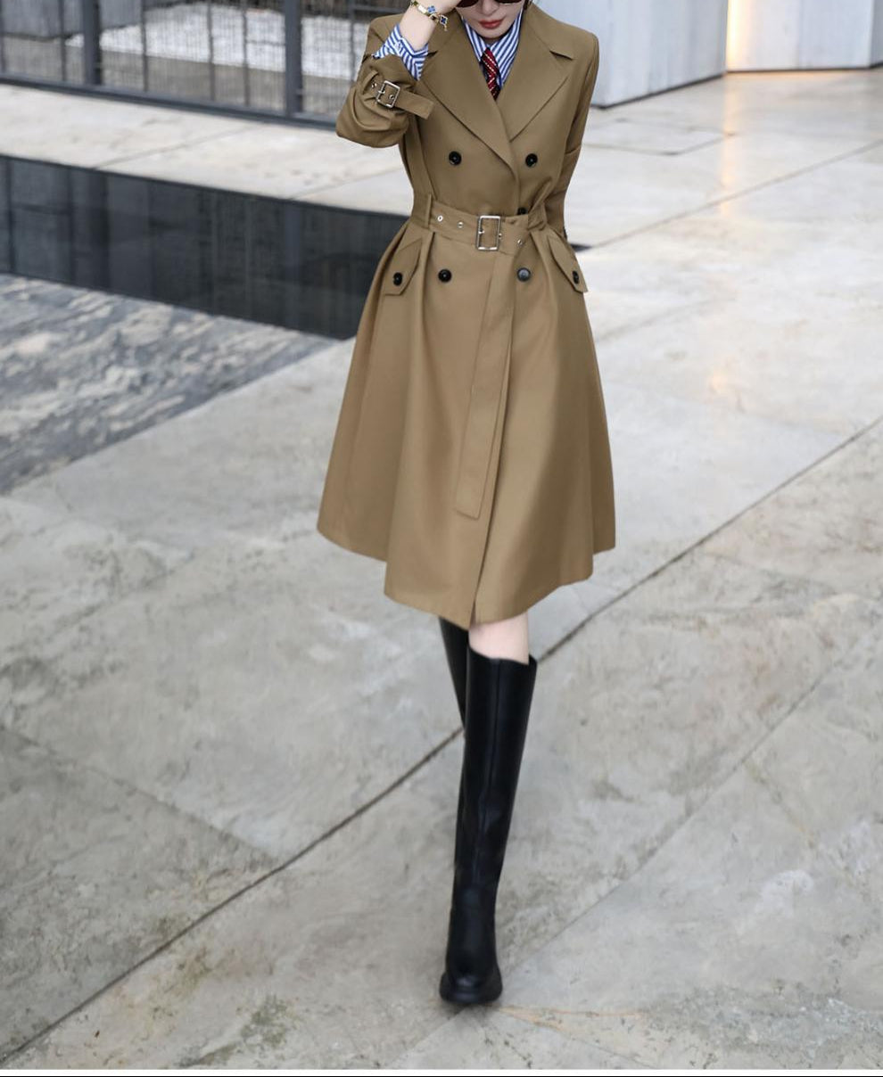 double-breasted belted trench coat – VICTORIA
