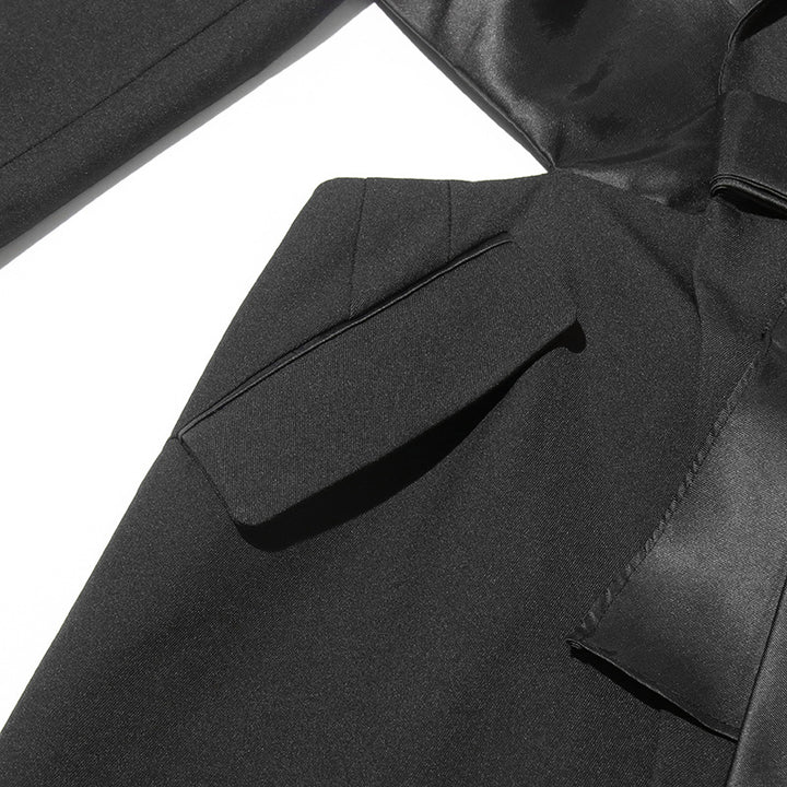 Plissiertes Oberteil mit ausgestellten Ärmeln und Maxirock-Set mit Taillengürtel – Rosiny 