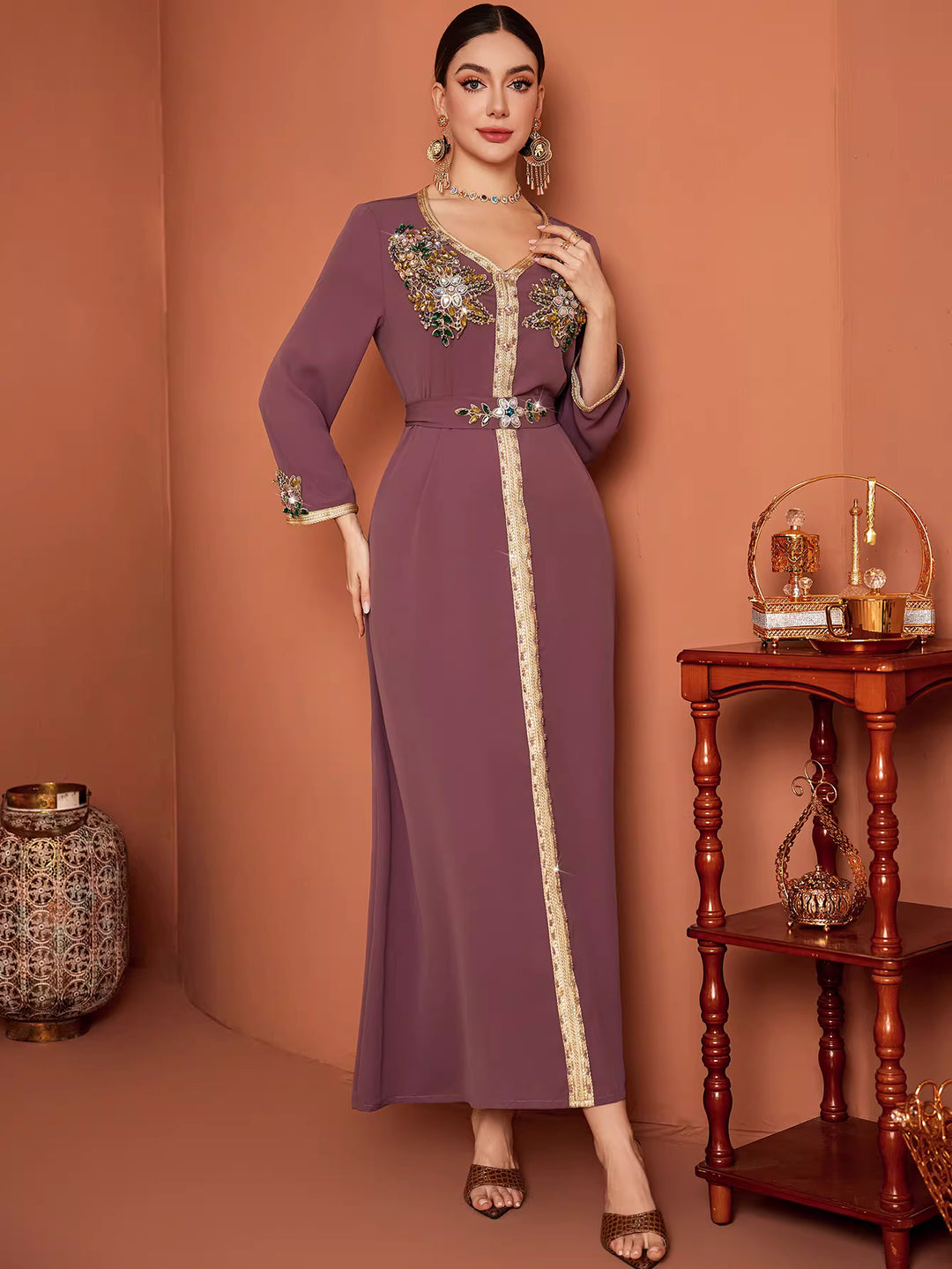 asymmetric draped evening dress with sculpted flow – SELENE