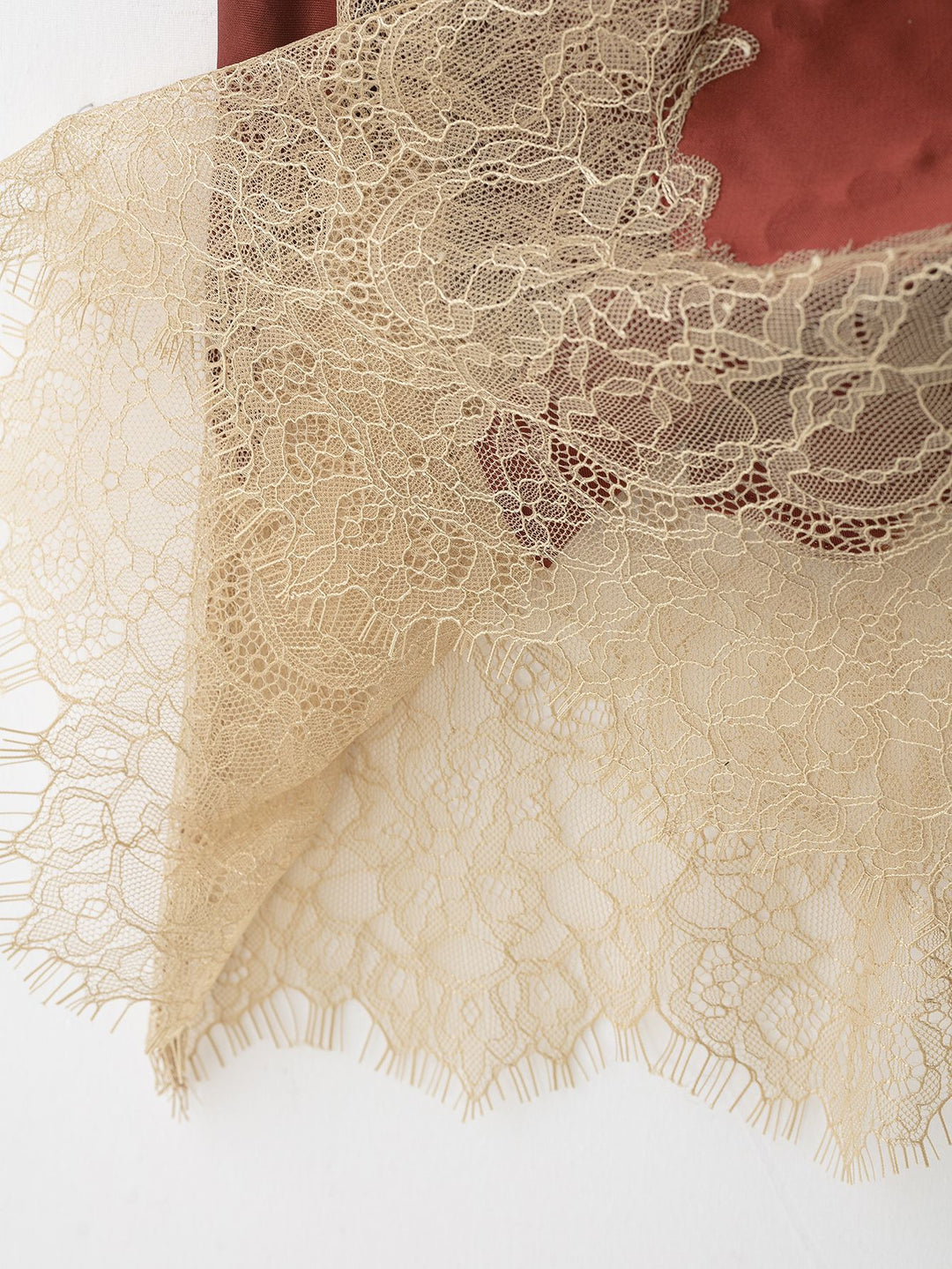 satin midi skirt with lace hem – SERAPHINE