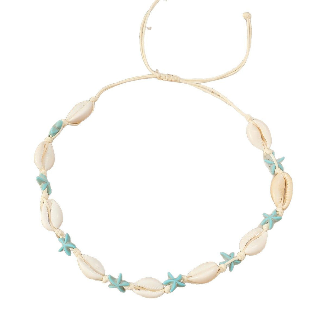 mehrfarbige Kettenhalskette mit Emaille-Seeanhängern - CORALIA 