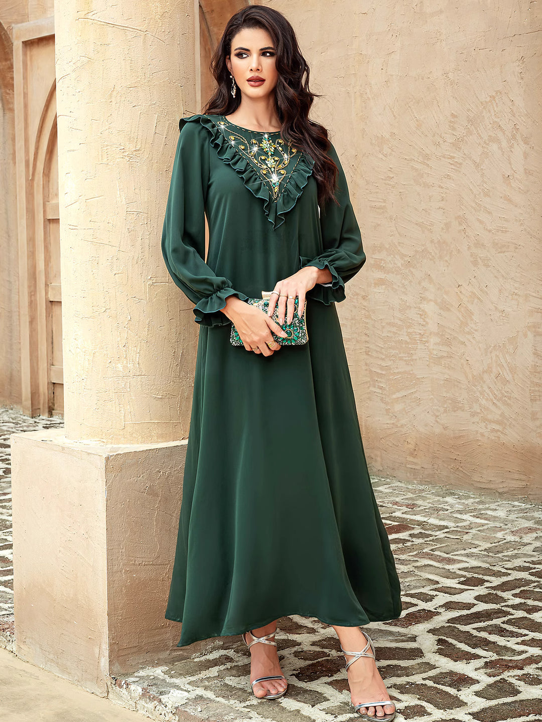 maßgeschneiderter Schlaganzug mit Satin-Puffärmeln – VALENCIA 