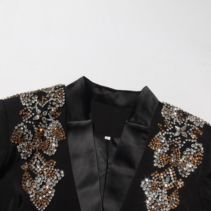 tailored blazer with embellished crystal shoulders – VIVIANDI