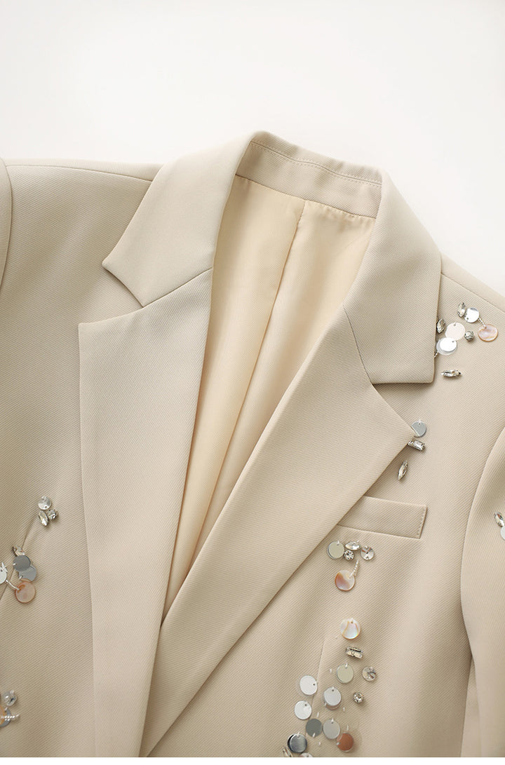 embellished tailored suit with straight-leg trousers – LUNARA