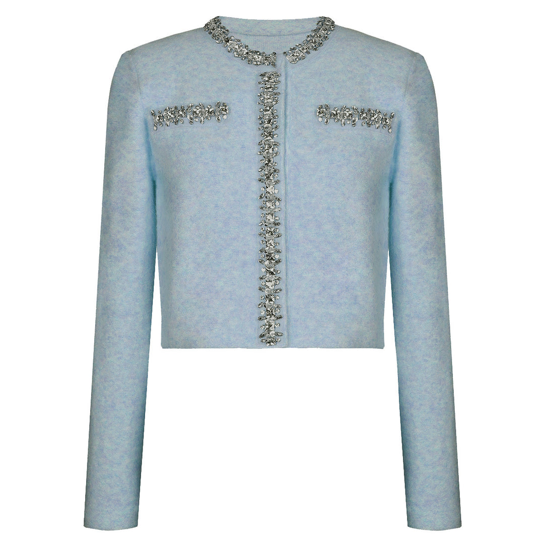 two-piece knit set with crystal trim – SELMADRI