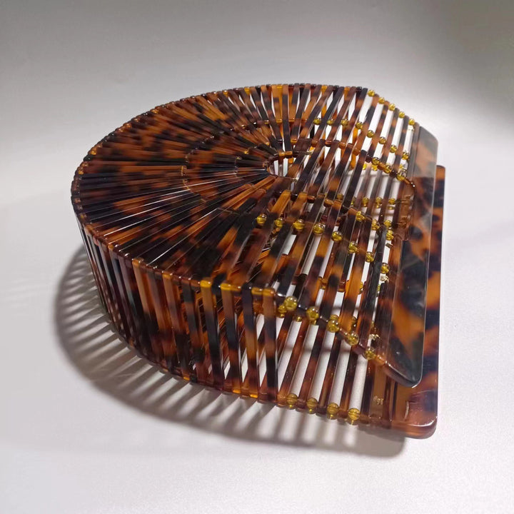 编织藤条手提包，配有双层皮革手柄 – LÉONIE 