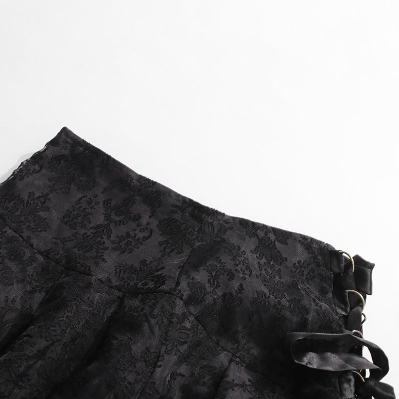 Haut à manches évasées plissées et ensemble jupe longue avec ceinture à la taille – Rosiny 