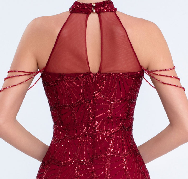 Plissiertes Oberteil mit ausgestellten Ärmeln und Maxirock-Set mit Taillengürtel – Rosiny 