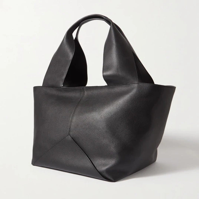 oversized geometric tote bag with sculpted handles – NOTIVA