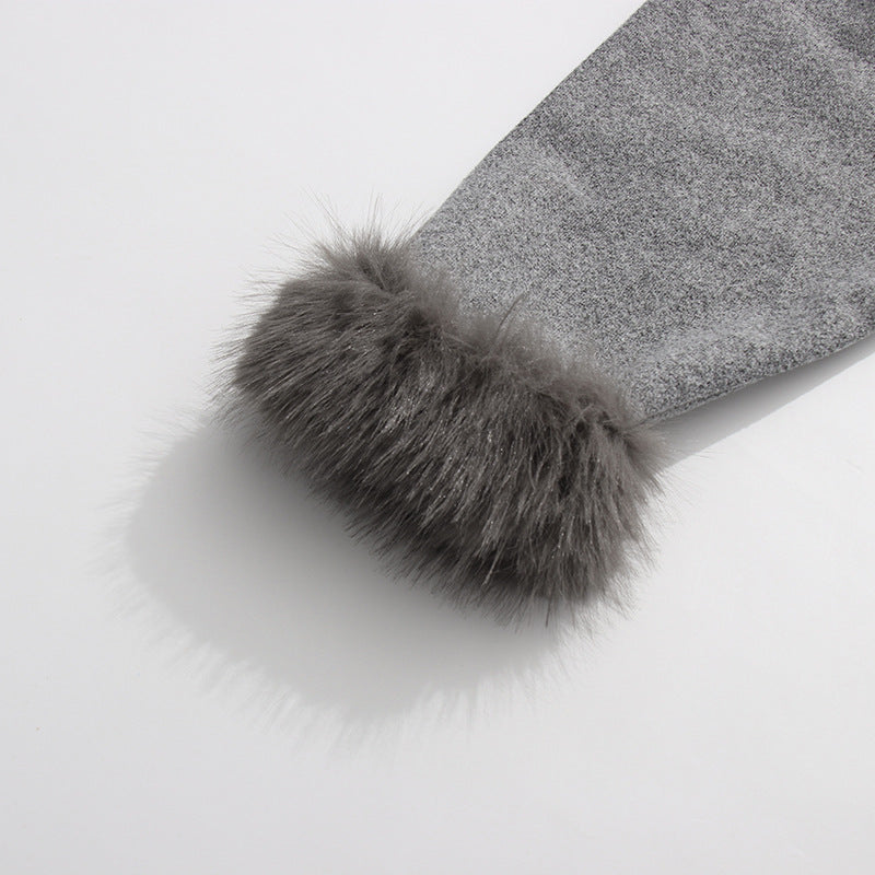 جاكيت بحزام مع أساور من الفرو الصناعي - أرلِيت