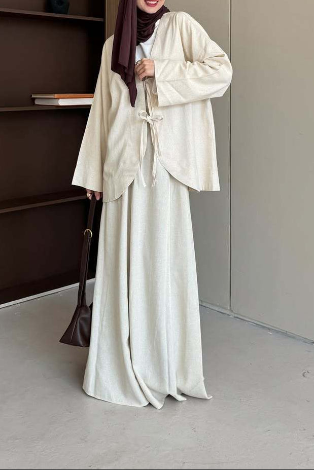 Textured Tie-Front Jacket & Maxi Skirt Set – ELARA