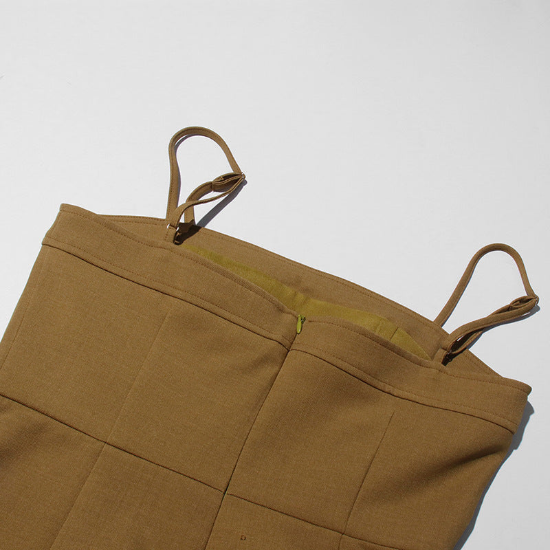 Geplooide top met uitlopende mouwen en maxi-rok set met tailleband – Rosiny 