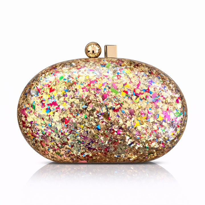 emerald marbled clutch with gold clasp – VERDÉA