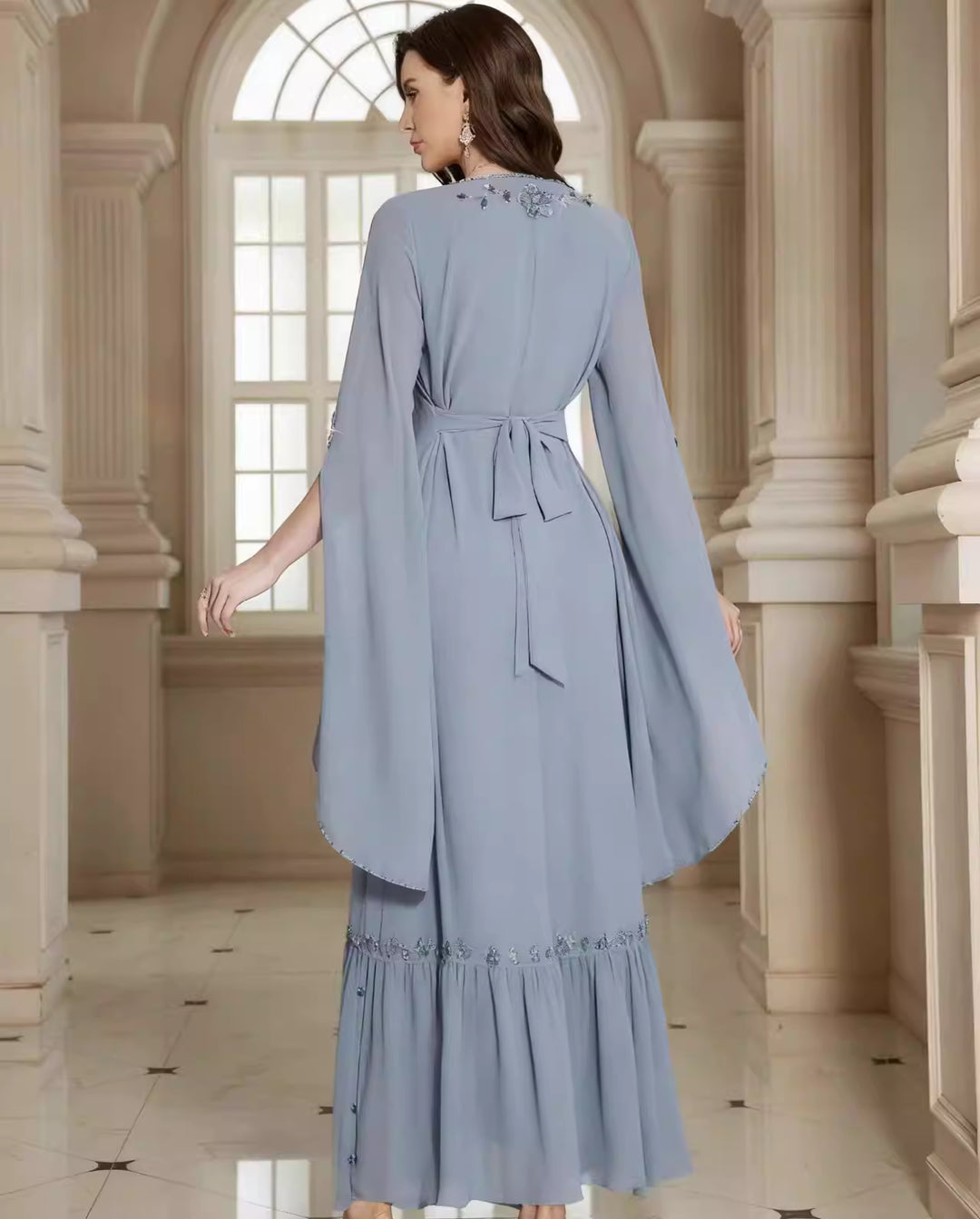 Long Sleeve Maxi Dress with Waist Detail – ELYRA