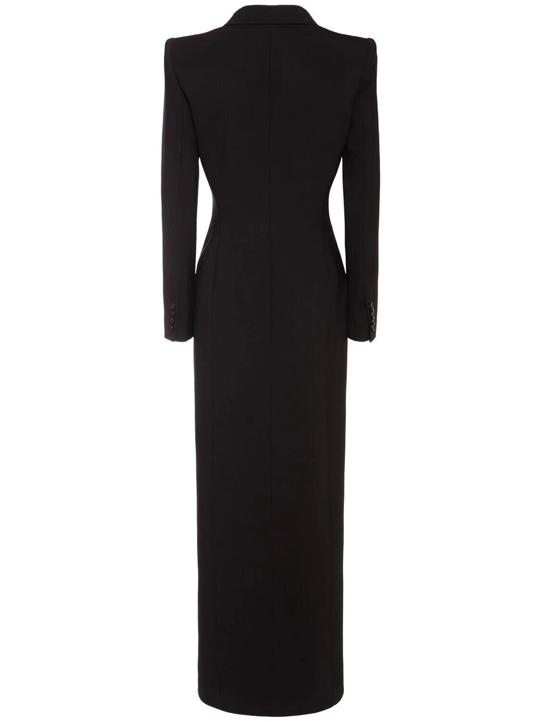 tailored long blazer dress with structured shoulders – NOIR