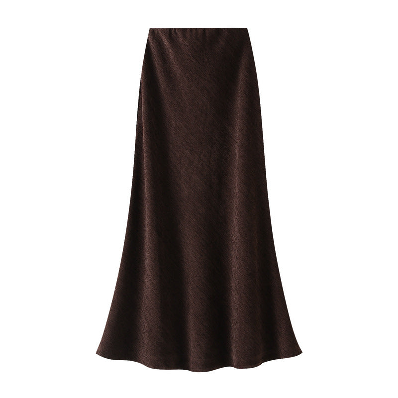 Satin A-Line Midi Skirt – COCOA