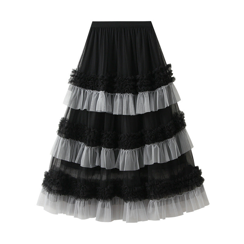 Tiered Tulle Maxi Skirt with Ruffle Layers – AMÉLIE