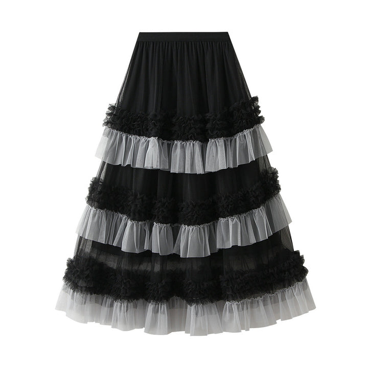 Tiered Tulle Maxi Skirt with Ruffle Layers – AMÉLIE