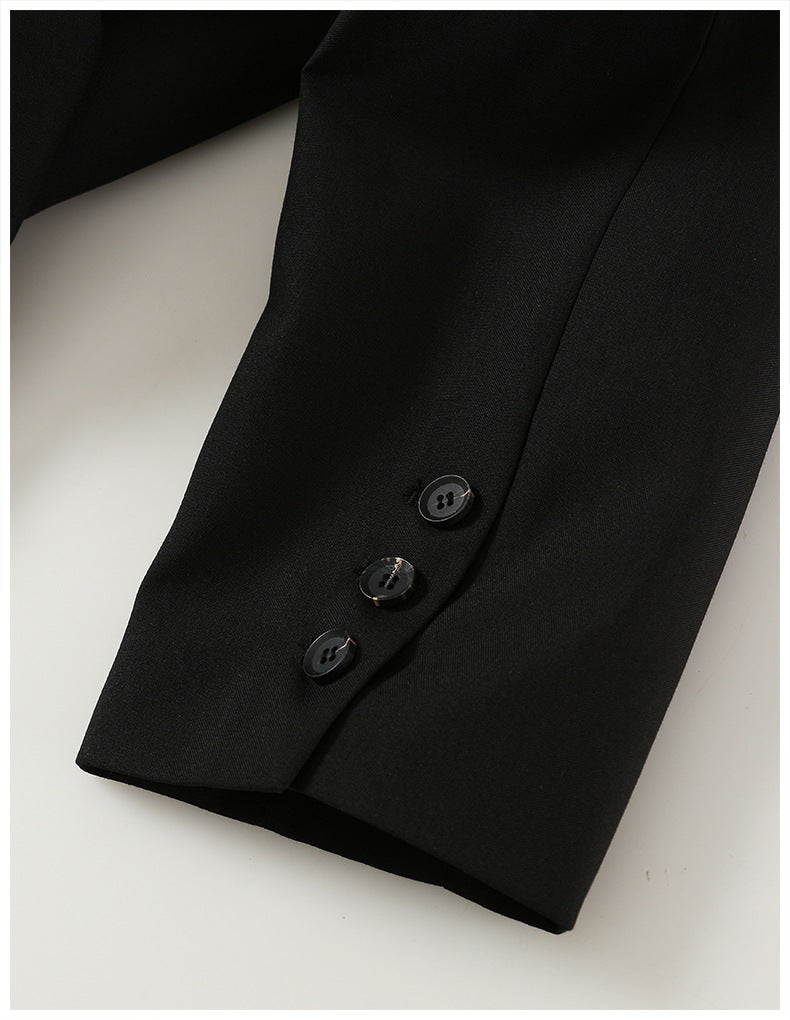 Asymmetric Wrap Blazer with Contrast Strap – ABDALLUH