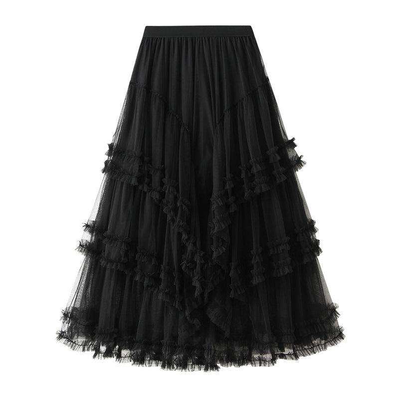 cascading ruffle tulle skirt with tiered drape – SIENNA