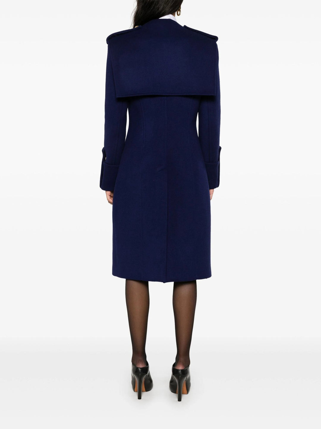 double-breasted navy coat with gold buttons – MARINA