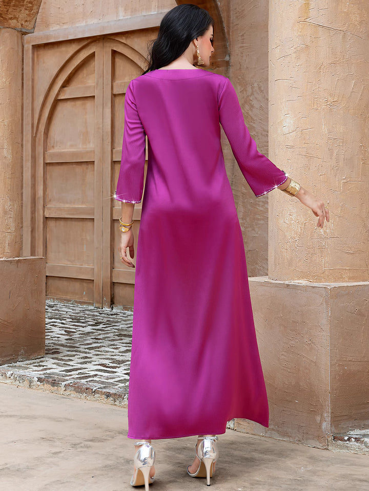 embellished A-line dress with flared sleeves - DALIXA