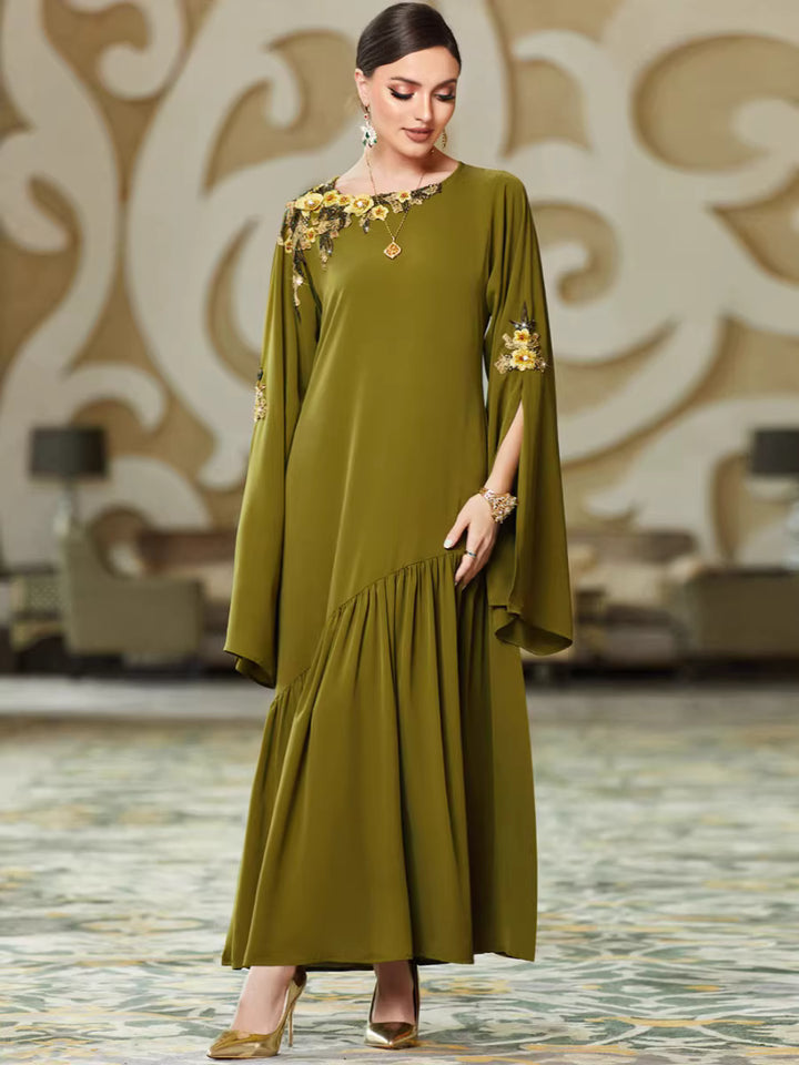 Elegant Long Sleeve Maxi Dress with Refined Fit – ALTHEA
