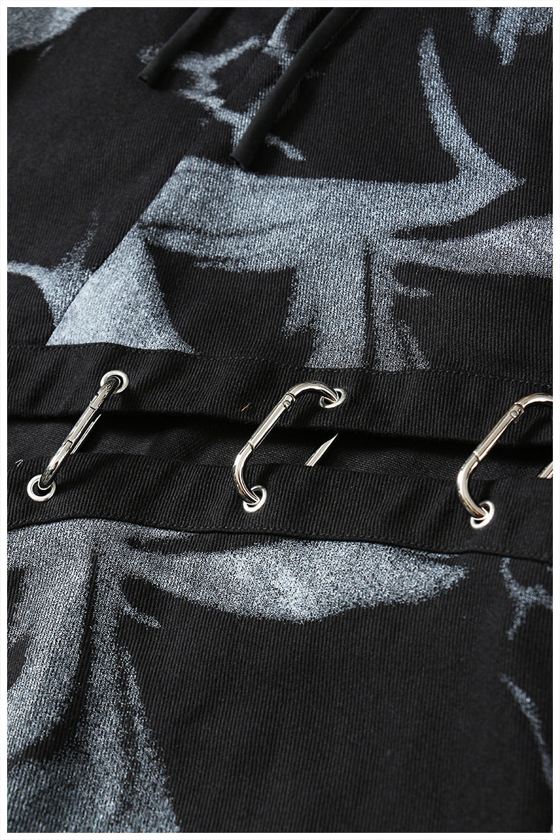 asymmetrical skirt with metal buckle details – RAVEN