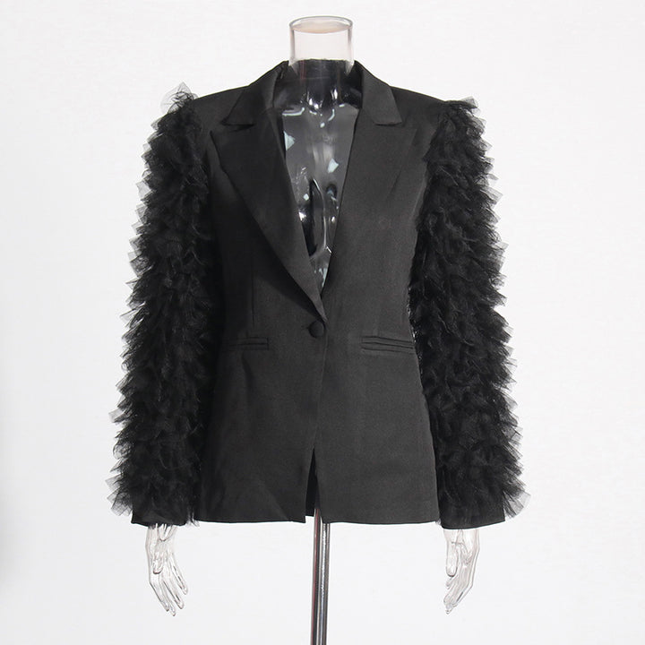 tailored blazer with layered tulle sleeves – YOUSSEF