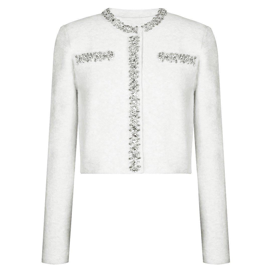 two-piece knit set with crystal trim – SELMADRI