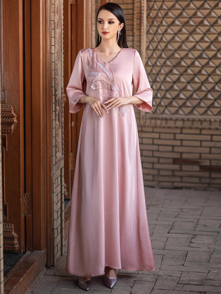 sleeveless draped maxi dress with round neckline - ALTHEA