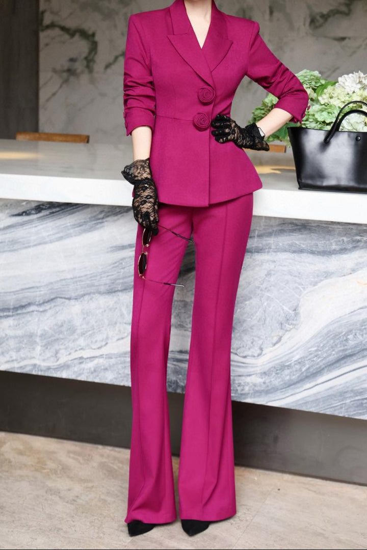 tailored blazer suit with structured lapels – VIOLET