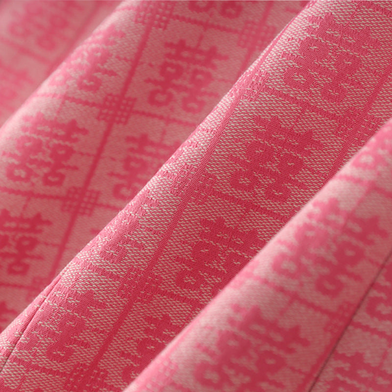 double-breasted jacquard blazer with satin lapel – ROSÉ