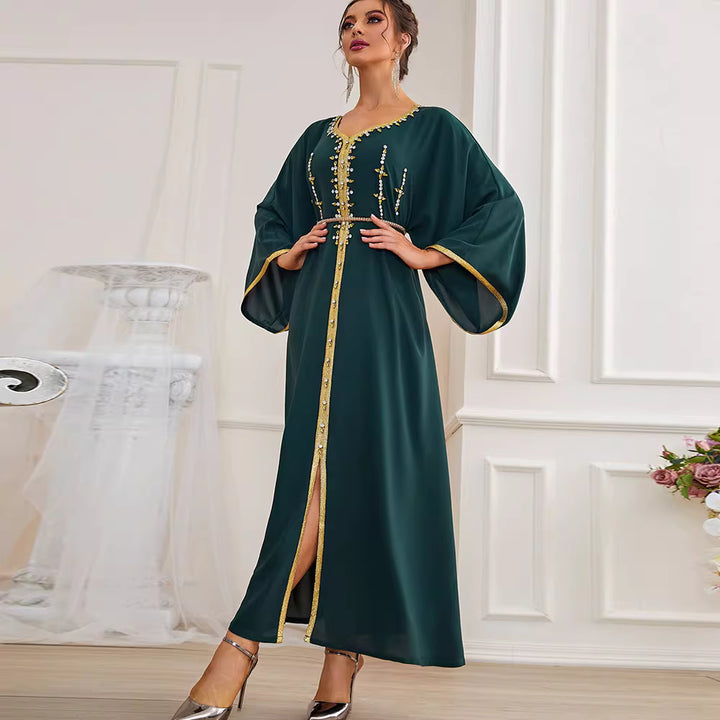 Elegant Long Sleeve Maxi Dress with Soft Drape – SERENIA