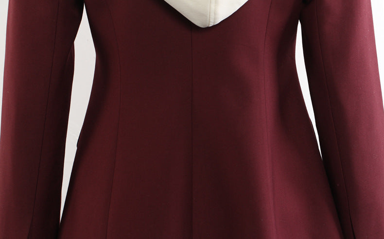 Asymmetric contrast lapel blazer – LUNA