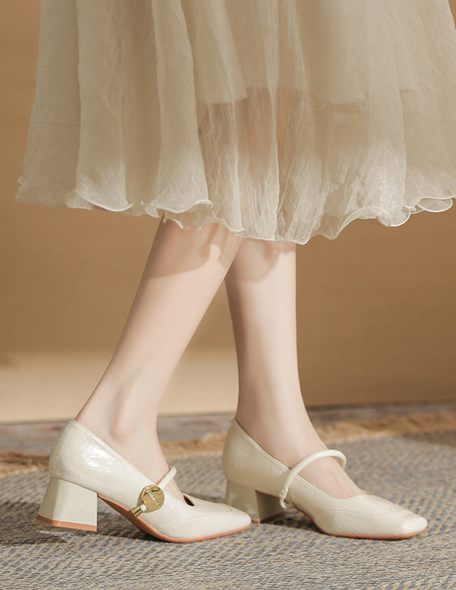 حذاء بكعب مربع مع حزام رفيع - أريانري