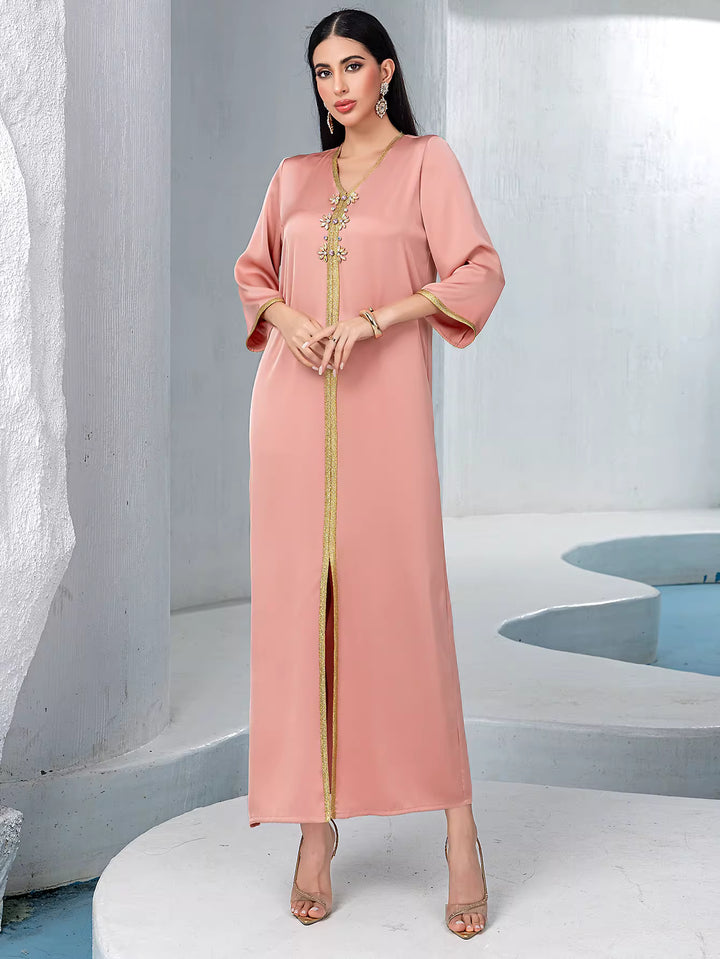 Long off-shoulder velvet dress with side slit – MIDNIGHT