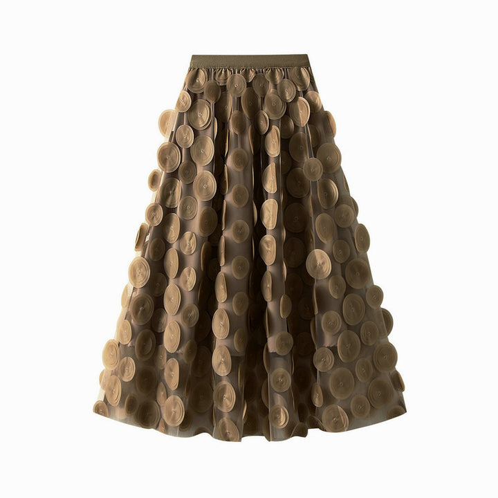 3D circle appliqué tulle skirt – LUMI